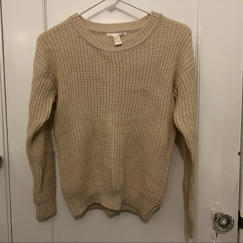 Forever21 cream cable knit sweater like new